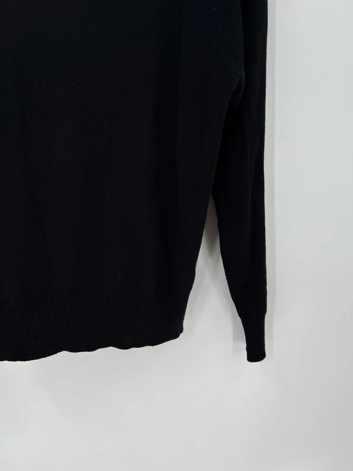 Casual Corner Womens Vintage Sweater Large Black Gold Floral Embroidery Pullover - Image 2 of 4