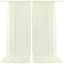 Ivory Backdrop Curtain for Parties Ivory Chiffon Sheer Fabric Drape Wedding A...