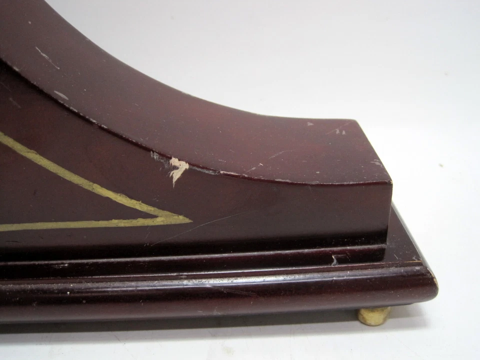 Reloj de Cuarzo Galleria Abrigo Art Deco Dorado Y Marrón Probado 19" Ancho Foto 3 de 4