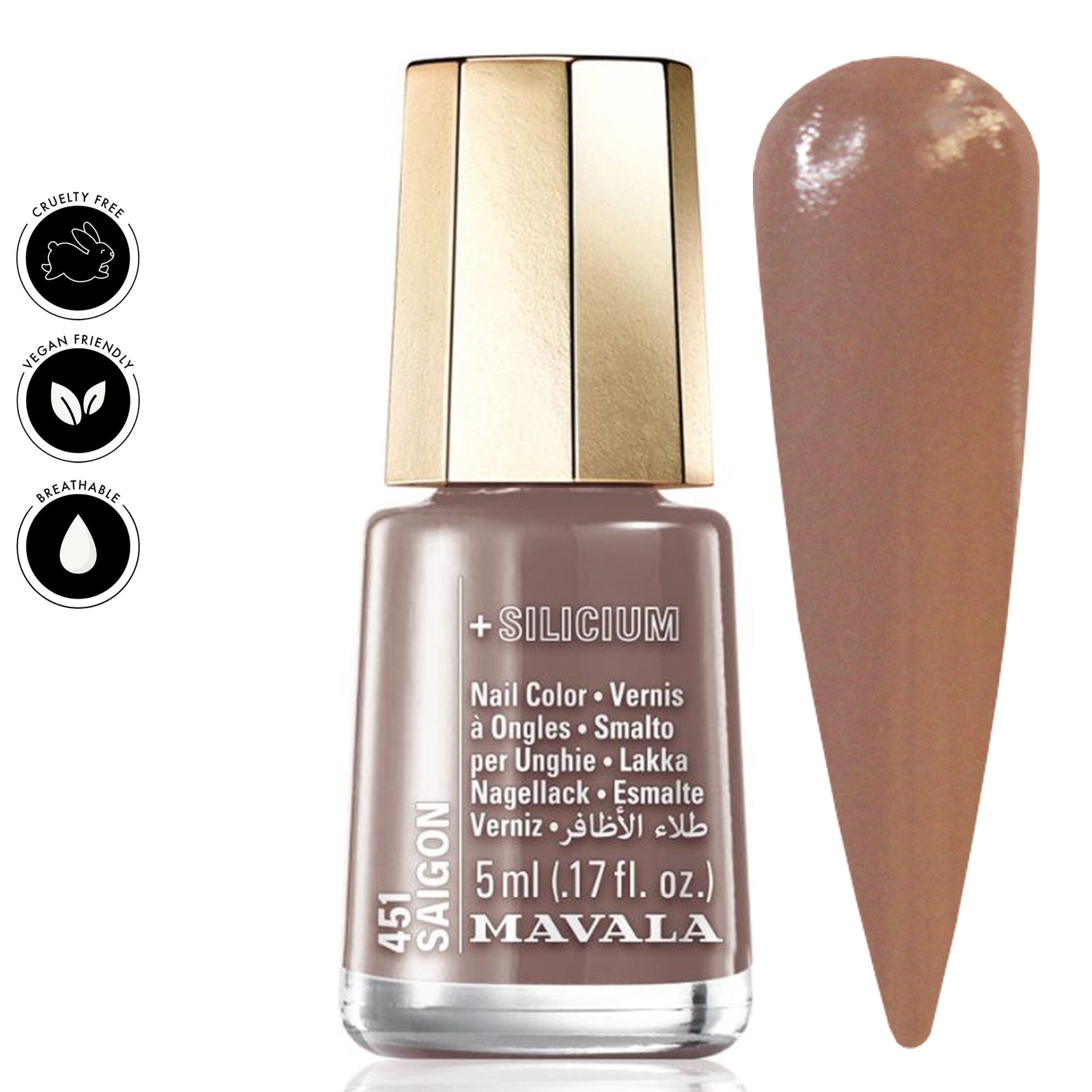 Mavala Timeless Color's 2024 Breathable Mini Nail Polish - Saigon 5ml (451)