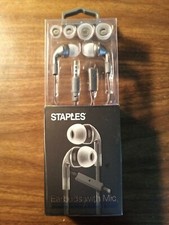 Staples Earbuds 53140 With Mic Gray 