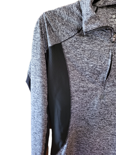Athleta Space Dye Grey & Black Running Wild Half Zip Pullover Shirt Small (S) - Picture 3 of 6