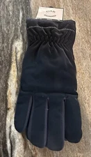 Mens Warm Winter Gloves Dress Gloves Faux Fur Lining One Size/Medium 10” Navy