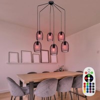 Rgb Led Pendel Decken Lampe Farbwechsel Geflecht HäNge Leuchte Fernbedienung