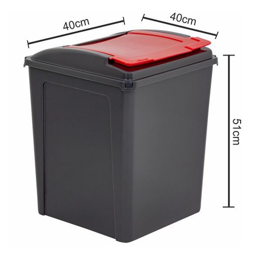 Plastic Recycle Bin With Lid 25L / 50L Rubbish Dustbin Kitchen Garden Waste Bin - Picture 14 of 32