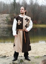 Battle-Merchant Gefütterter Mittelalter Wappenrock Kreuzritter Waffenrock LARP 