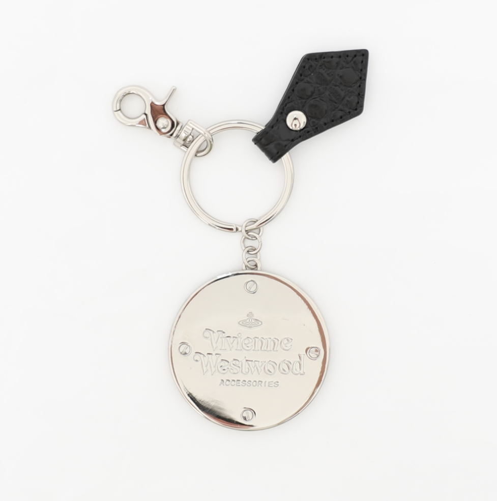 キーホルダー・キーリング Vivienne Westwood 23FW ORB logo crocodile keyring 82030103 L VIVIENNE WESTWOOD ORB Logo Crocodile Pattern Keychain Black