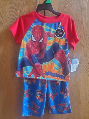 NWT Size 2T Marvel The Amazing Spider-Man 2 red 3 pc pajama set 