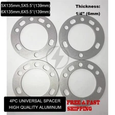 4Pc 6x5.5 Wheel Spacers 1/4" Inch (6mm) For Chevy GMC Silverado Sierra 1500