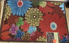 PRINTED KITCHEN RUG nonskid back 16" x 24" COLORFUL FLOWERS 2, FD