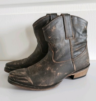 Roper Womens Distressed Western Cowboy Boots Size 8 5 Brown Boot