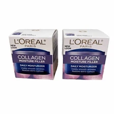 (2) L'Oreal Collagen Moisture Filler Restore Skin Smooth Winkles 1.7oz LOT