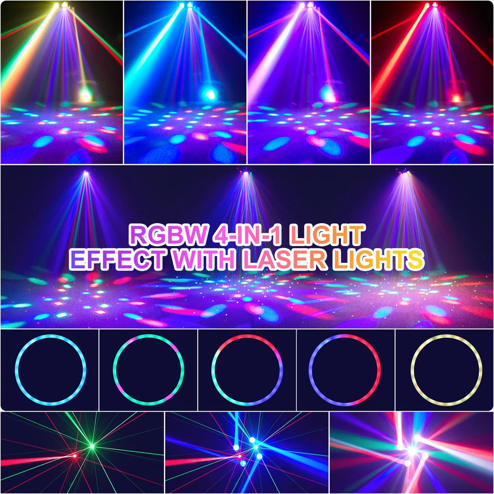 140W RGBW LED Laser Beam 4Arms Moving Head Stage Light DMX DJ Disco Party Lights - Image 3 of 4