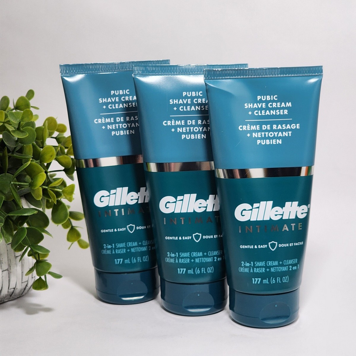 Gillette Intimate 2-in-1 Pubic Shave Cream Cleanser for Men fl oz -Lot  of