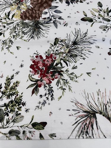 Lauren Ralph Lauren Fabric Dinner Napkins Set Of 2 White Floral Pinecones Unique - Picture 20 of 21