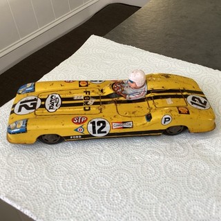 Vintage Friction Japan Made tin Plate Racing Car. Not Working. See Description