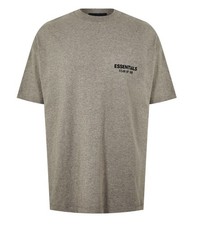 Image of RRP £80 FEAR OF GOD ESSENTIALS Back Logo T-Shirt Heather Grey Size XXS Oversized