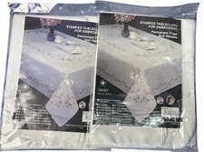 Vintage Tobin Daisy Stamped Embroidery Napkins Lot of 2 Sealed Sets 8 Count USA