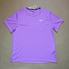 Nike Dri-Fit Running Miler Tee T-Shirt Fuchsia Purple Pink Large Brand New✅