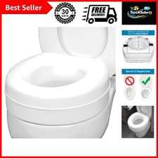 5" Padded Raised Toilet Seat Riser, Round, Slip Resistant Pads