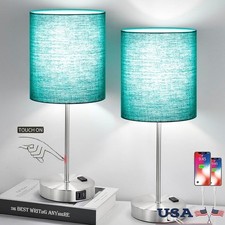 3-Way Dimmable Touch Control Table Lamp USB Ports LED Bulbs Eye-Caring Design