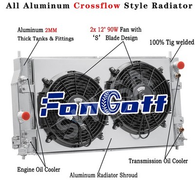 3Row Radiator&Shroud Fan Fit 98-2004,02 Dodge Chrysler Intrepid Concorde 300M V6