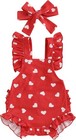 Darling red romper with hearts, perfect for July 4th.  size 12-18 months — photo 1