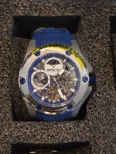 Invicta Men's Akula Automatic Skeleton Wristwatch Blue Silver