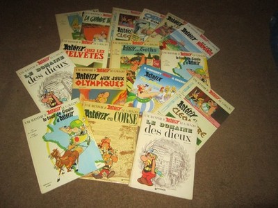 18 Asterix Hardcover Books 1 Softcover Original Editions Mostly in French VG
