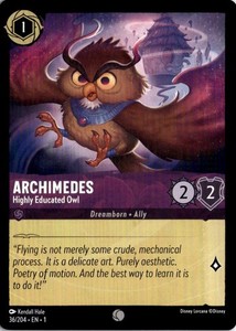 Archimedes - Highly Educated Owl 36/204 The First Chapter Common