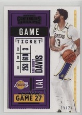 2020-21 Panini Contenders Game Ticket Purple 15/25 Anthony Davis #89 19fp