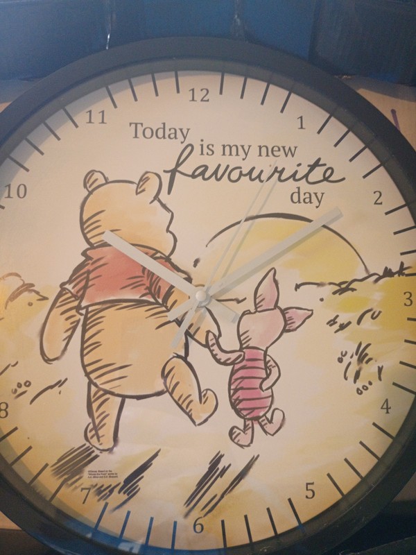 Disney Winnie the Pooh Piglet Wall Clock "Today is my new favourite day"