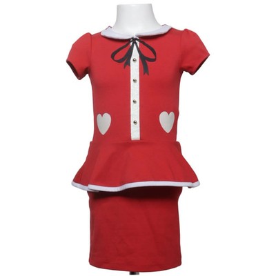 H&M, Kleid, Größe: 110/116, Rot/Weiß, Elasthan/Polyester/Viskose, Sonstiges #mrq