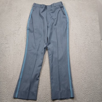 Vintage F & F and A. Jacobs & Sons Uniform Pants Men 29x30 Blue Stripe USA Made