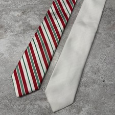 Bespoke Necktie Set Men One Size Multi Color Striped Textured