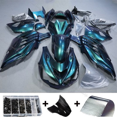 Chameleon Blue Green Fairing Kit For Kawasaki 12-23 Ninja ZX14R ZX1400 14R Body