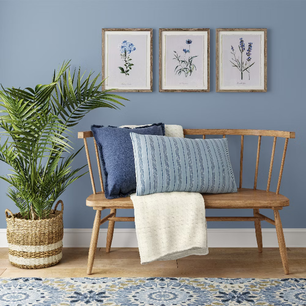 (Set of 3) 16"x20" Framed Vintage Botanicals Decorative Wall Art Natural/Blue - View 2