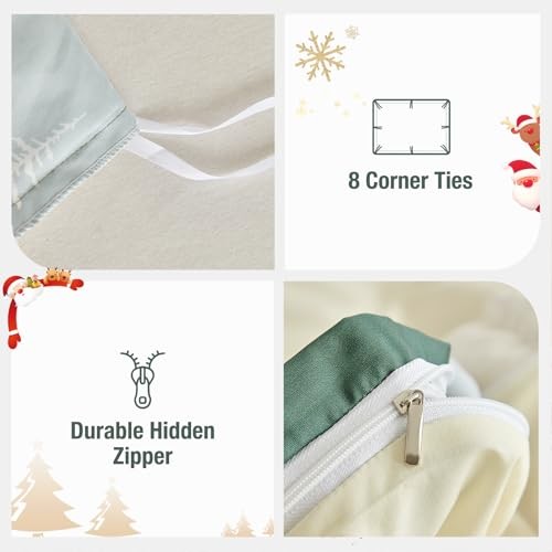 Copripiumino Natalizio King King (104x90 pollici) A:a Natale Classico Verde - Foto 4 di 6