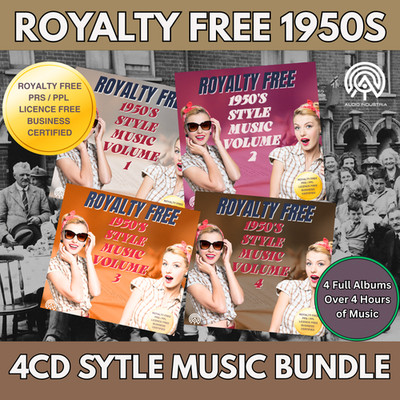 50S MUSIC CD BUNDLE VOL 1-4 X4CD   PRS PPL Licence Free Royalty Free Free UK P&P