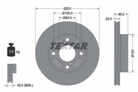 Textar 2X Bremsscheibe Vorne Ø231 Mm InnenbelüFtet FüR Suzuki Celerio LF 1.0