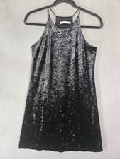 Alice Olivia Small Mini Dress Velour Black Cocktail Sleeveless High-Rise Party