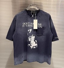 VINTAGE KOREA-STYLE DISTRESSED BLUE T SHIRT W...