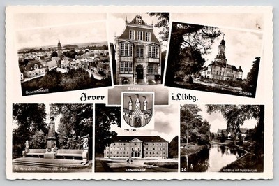 Jever i. Oldbg. Multi-View RPPC Postcard - Rathaus Schloss Hans Klocke