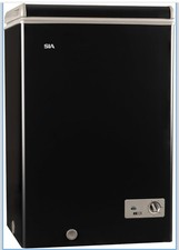 SIA HSCHF97BL/E Freestanding 97L Black Chest Freezer With Removable Wire Basket
