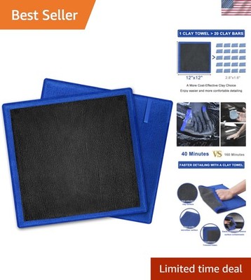 Clay Towel 2 Pack Auto Detailing - Fine Grade Microfiber Car Chamois Towel - ...