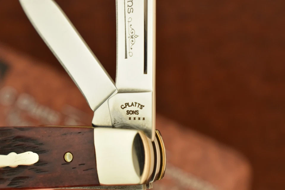 C PLATTS by CASE XX USA WALNUT BROWN BONE CONGRESS KNIFE 64052 SS 2006 (26606) - Image 4 of 4