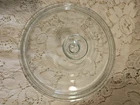 Pyrex Clear Glass Round Lid G5C Model 8" Ribbed With Round Knob Handle