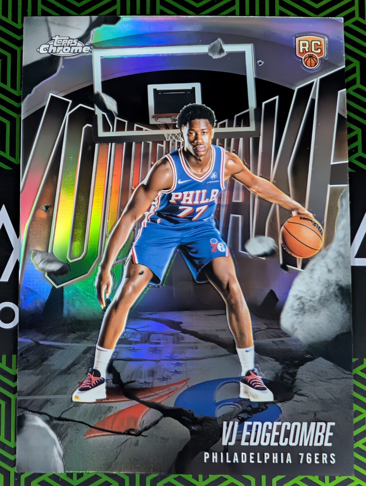 VJ Edgecombe (RC) 2025-26 Topps Chrome Rookie Youthquake Insert Refractor 76ers