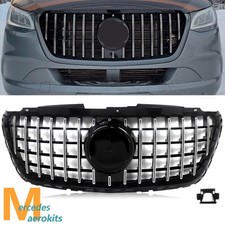 For Mercedes Sprinter W907 18+ Chrome&Black GT R Front Bumper Upper Grille Grill