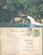 Blue Pool Waterfall Port Antonio 1907 postmark Landscapes Seascape Tourism